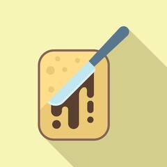 Morning chocolate paste icon flat vector. Cocoa cream