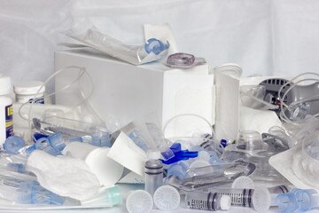 Biomedical waste - infusion kits, needles and packaging, - 481695920