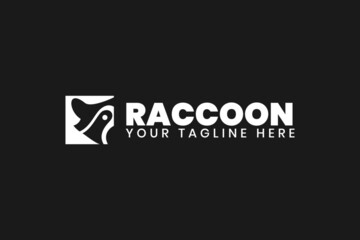 Raccoon logo design element, simple icon raccoon vector