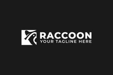 Fototapeta na wymiar Raccoon logo design element, simple icon raccoon vector