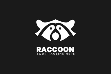 Raccoon logo design element, simple icon raccoon vector