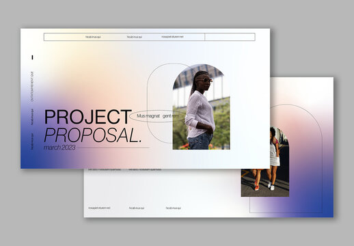 Pitch Deck Layout with Gradient Accents