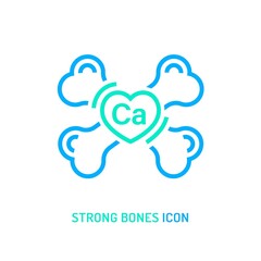 Strong healthy bones icon. Editable vector illustration
