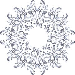 3D-image silver floral central ornament for ceiling decoration