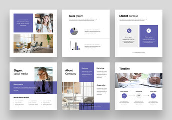 Business Layouts with Very Peri Color Accent