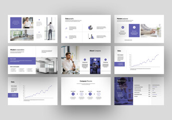 Corporate Slide Layouts with Very Peri Color Accent