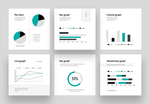 Infographic Social Media Layouts with Editable Graphs
