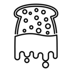 Chocolate paste bread icon outline vector. Spread jar