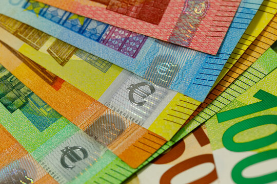 Banknotes marked with a Euro money sign