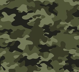 Fototapeta premium Abstract camouflage military vector template, army background, woodland modern fabric texture. Disguise