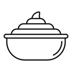 Cocoa cream pot icon outline vector. Paste jar