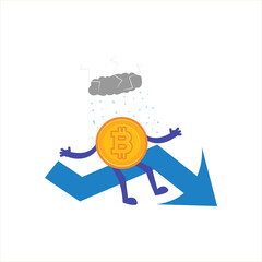 Isolated bitcoin concept Crypto currency Vector illustration