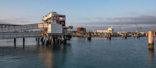 Ferry dock in the port of Le Havre in France