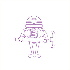 Isolated bitcoin concept Crypto currency Vector illustration