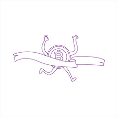 Isolated bitcoin concept Crypto currency Vector illustration