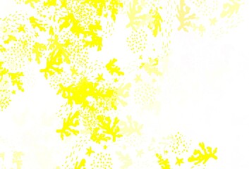 Light Green, Yellow vector backdrop with memphis shapes.