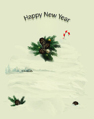 christmas greeting card with christmas tree