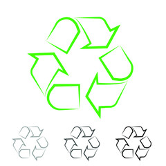 Obraz premium Disposal, recycle icon. Vector green and grey simple linear sign for web, packaging design. Eco. Set of icons