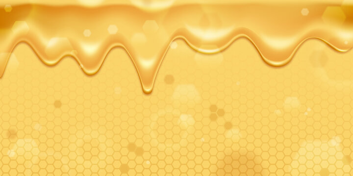 Honey Bee Hexagonal Luxury Background 