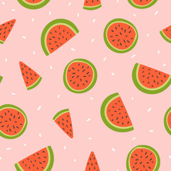 Watermelon seamless pattern. Watermelon background.