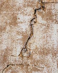 Crack in the wall of an abandoned building