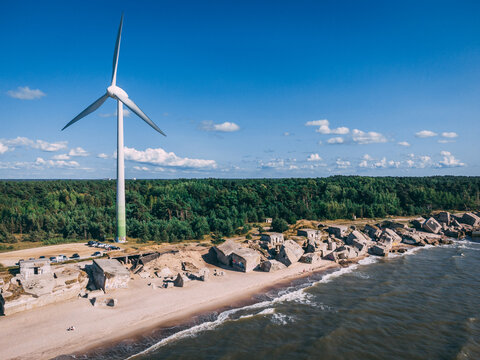 Northern Fort and Liepāja Fortress with wind turbine