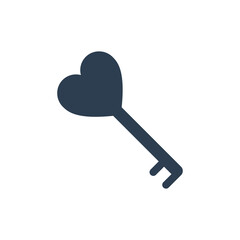 Love Key Icon - Heart Key Icon