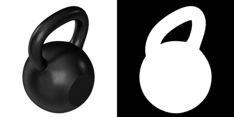 Fototapeta na wymiar 3D rendering illustration of a kettlebell gym equipment