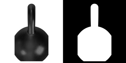 3D rendering illustration of a kettlebell gym equipment