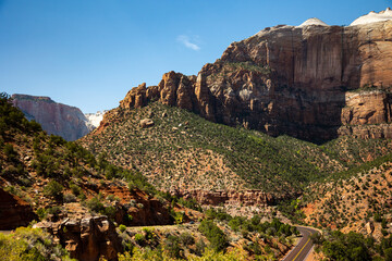 Canyons with vibrant oranges, reds, and whites