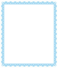 Decorative frame Elegant vector element for design in Eastern style, place for text. Floral blue and white border. Lace illustration for invitations and greeting cards