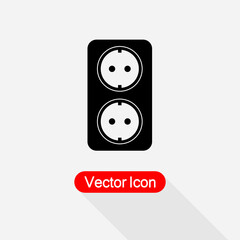 Wall Socket Icon, Socket Icon,Wall Plug Electricity Icon Vector Illustration Eps10