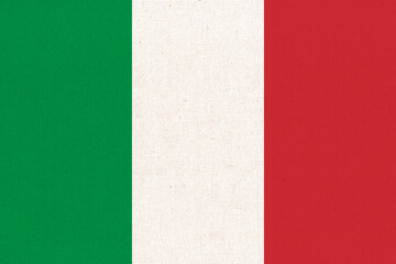 Flag of italy. italian flag on fabric surface