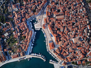 aerial view of the town cres in croatia