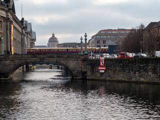 Fototapeta premium Houses and buildings on the embankment of the city of Berlin.
