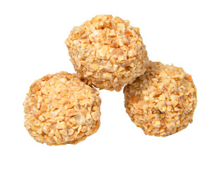 Peanut wafer balls sweet isolated on the white background