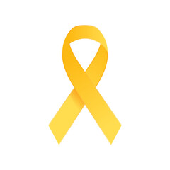 Yellow Ribbon, Yellow Ribbon Icon, Ribbon Vector, Awareness Ribbon, Satin Ribbon, Vector Illustration Background