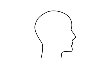 the black outline of a human head