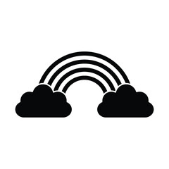 Rainbow  icon  vector with clouds