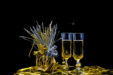 Still Life Celebration setting in gold and silver