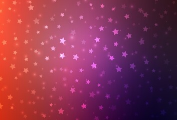 Light Pink, Red vector texture with colored snowflakes, stars.