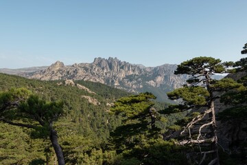 Fototapeta na wymiar Col de Bavella, Corse, France. Hiking Landscape in Corsica.