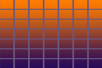 Fioletowa kratka, na gradientowym, pomarańczowym tle.