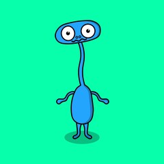 Cute doodle illustration of scary monster