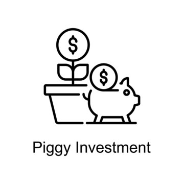 Piggy Investment Vector Outline icons for your digital or print projects.