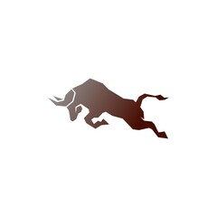 Fototapeta na wymiar Bull icon logo, buffalo head icon logo vector