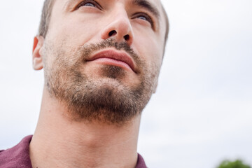 Obraz premium Beard on the face of a young man.