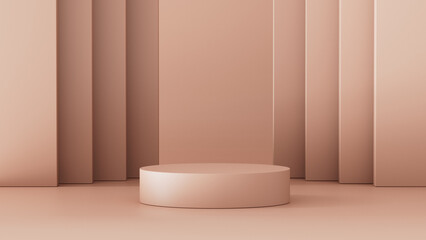 Fototapeta na wymiar 3d display product. 3D rendered podium for your product showcase. Pink minimal cylinder pedestal 3d composition. Stage showcase