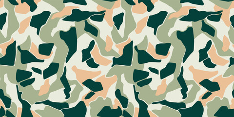 Naklejka premium Modern camouflage seamless pattern. Vector abstract design for paper, cover, fabric, interior decor and other