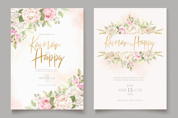 Elegant Soft Rose Wedding Invitation Set  